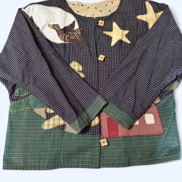 Vintage Folk Art Quilted Jacket - One of a Kind Handmade Piece